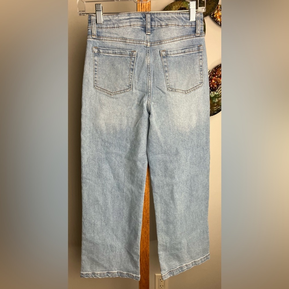 New Girls 10 Wide Leg High Rise Embellished Jeans Relaxed Hip Thigh New - Picture 6 of 10